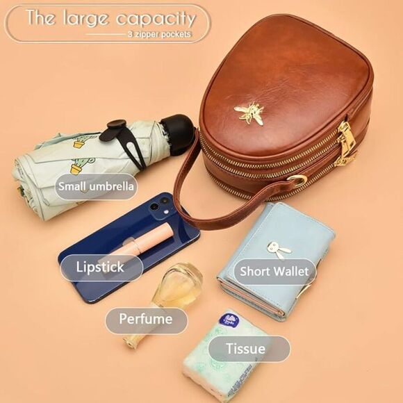 Women Brown Imported Faux Leather Stylish Small Crossbody Messenger Bags main image 4
